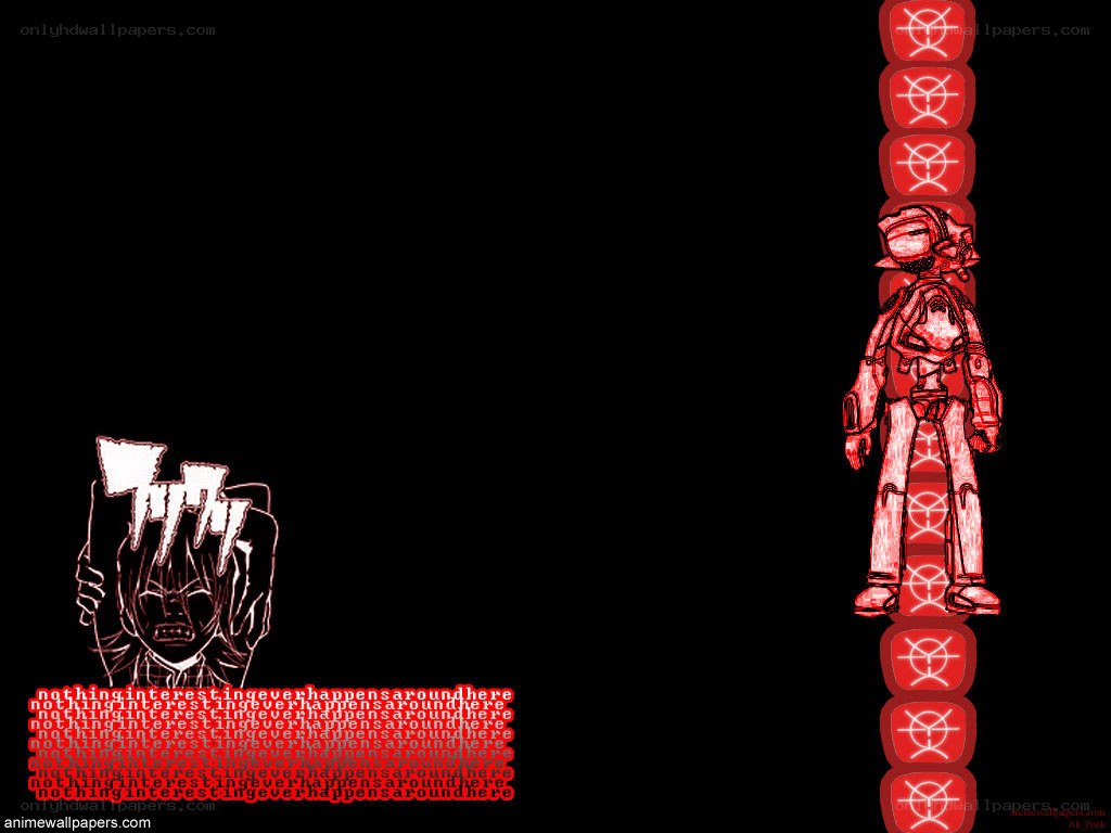 Anime character with red symbols