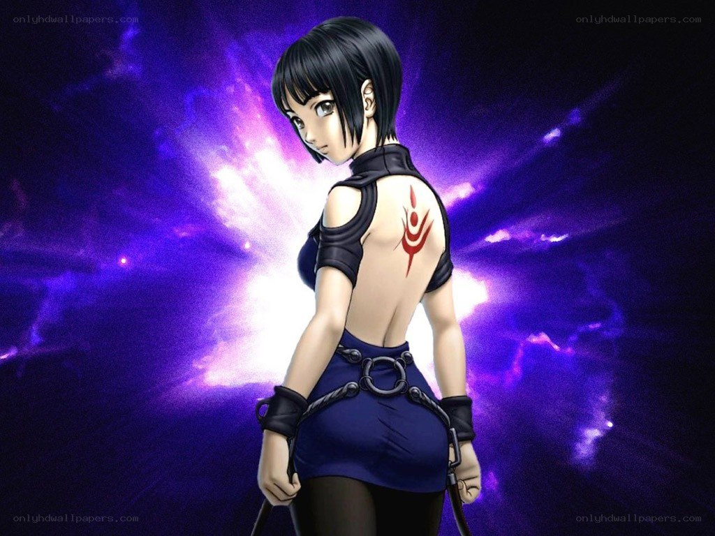 anime character with red tattoo