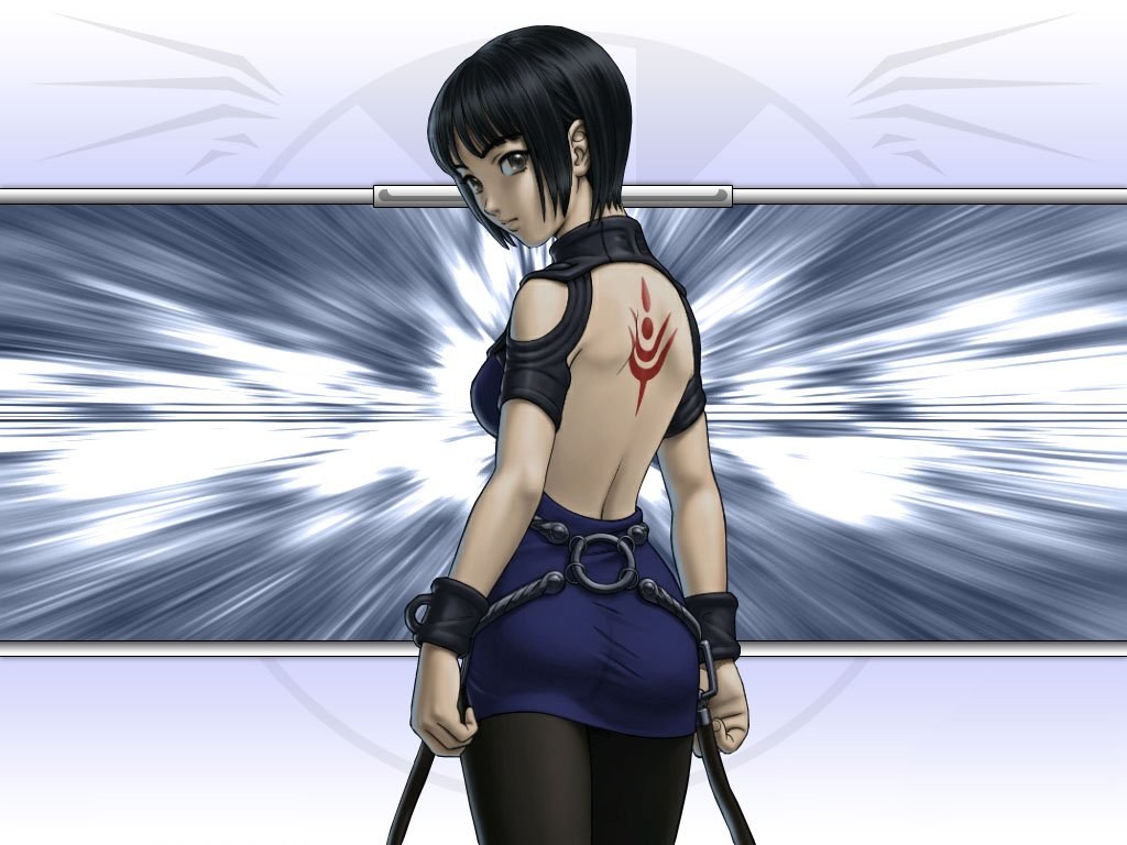 anime character with red tattoo