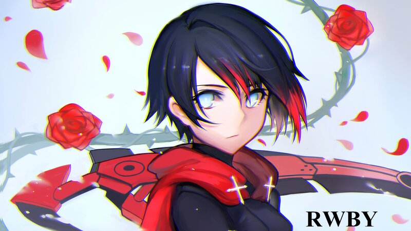 Anime Character with Red Weapon — Dramatic