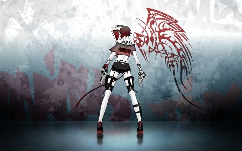 anime character with red wings