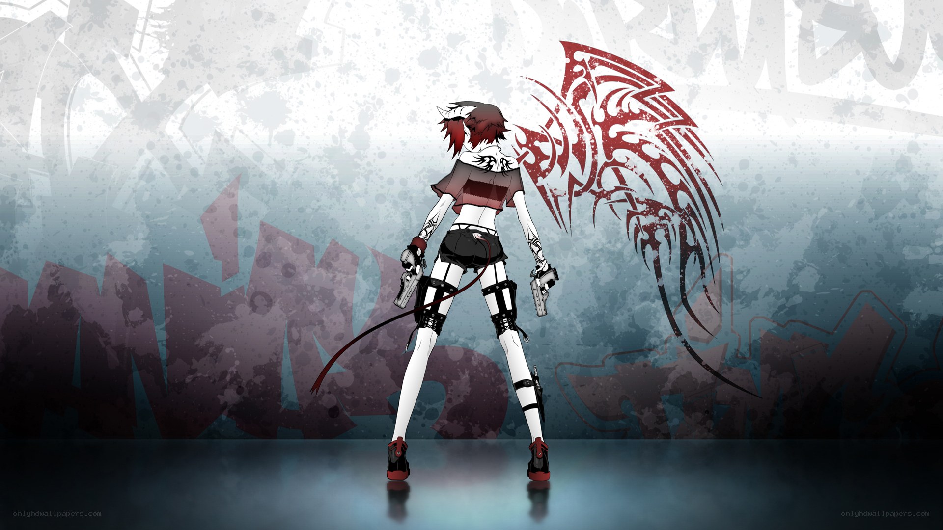 anime character with red wings
