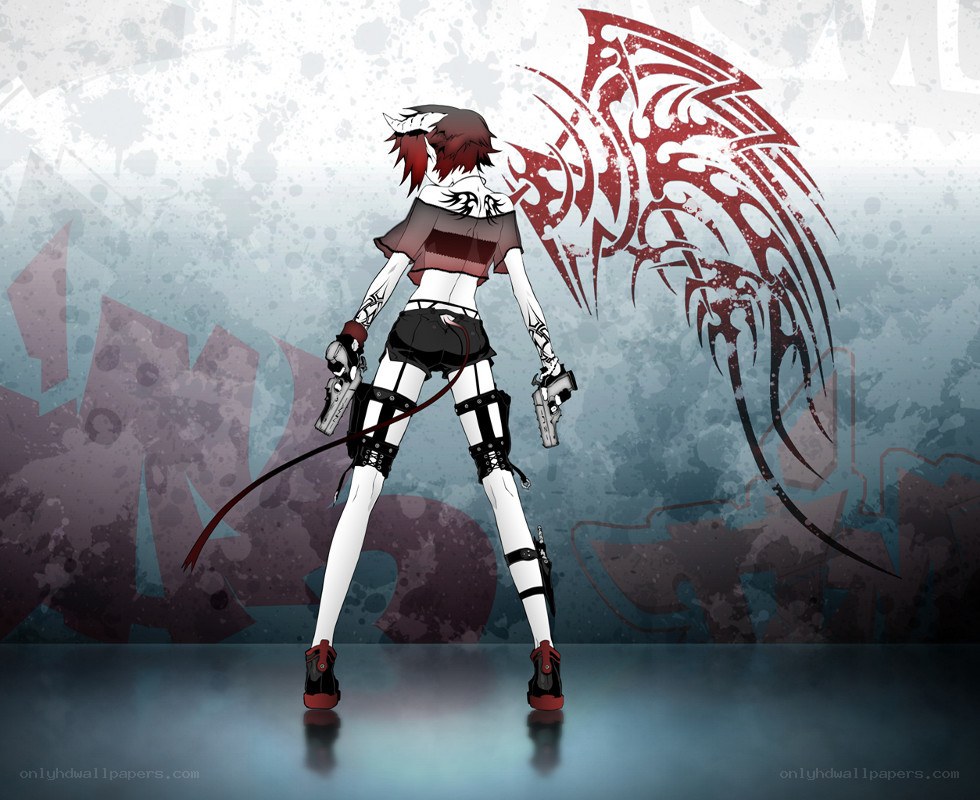 anime character with red wings