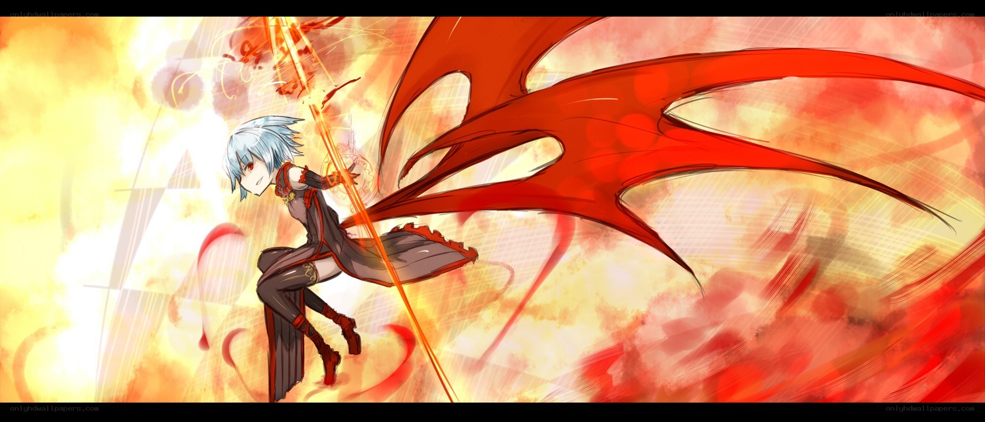 anime character with red wings