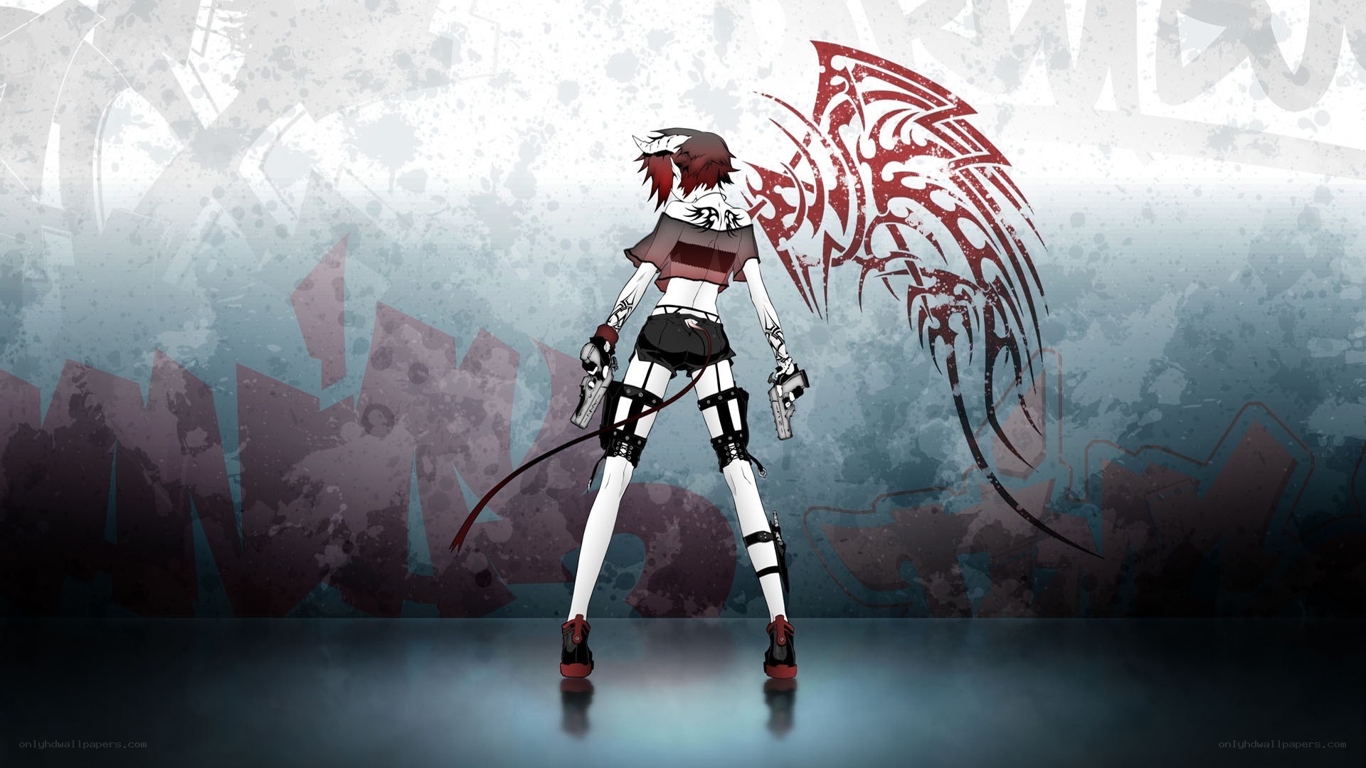 anime character with red wings