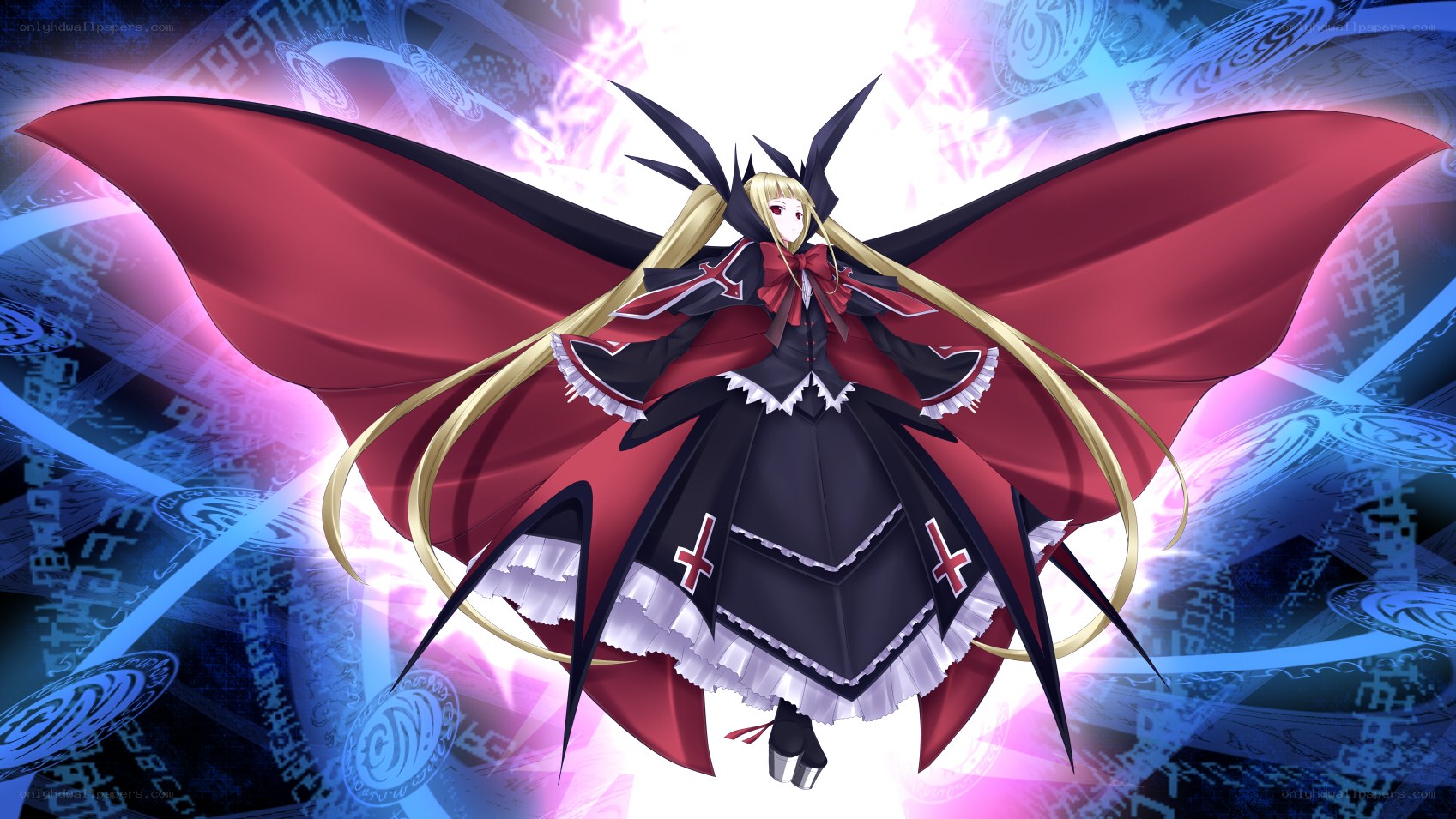 anime character with red wings