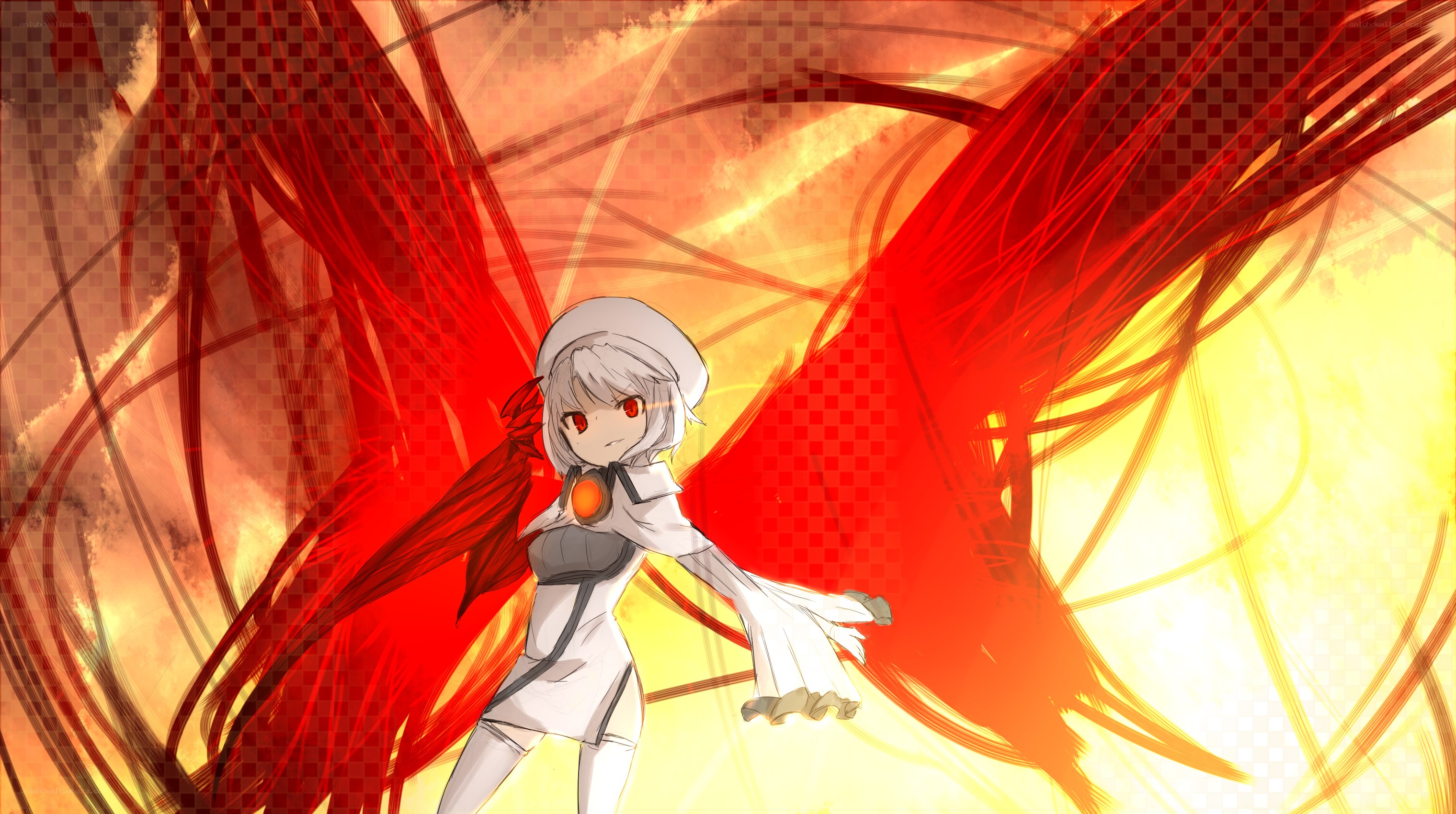 anime character with red wings
