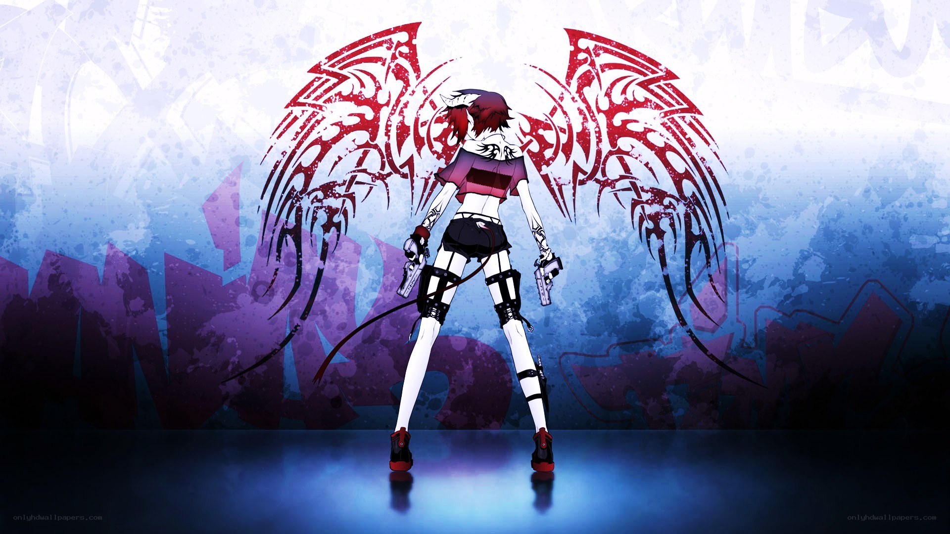 anime character with red wings