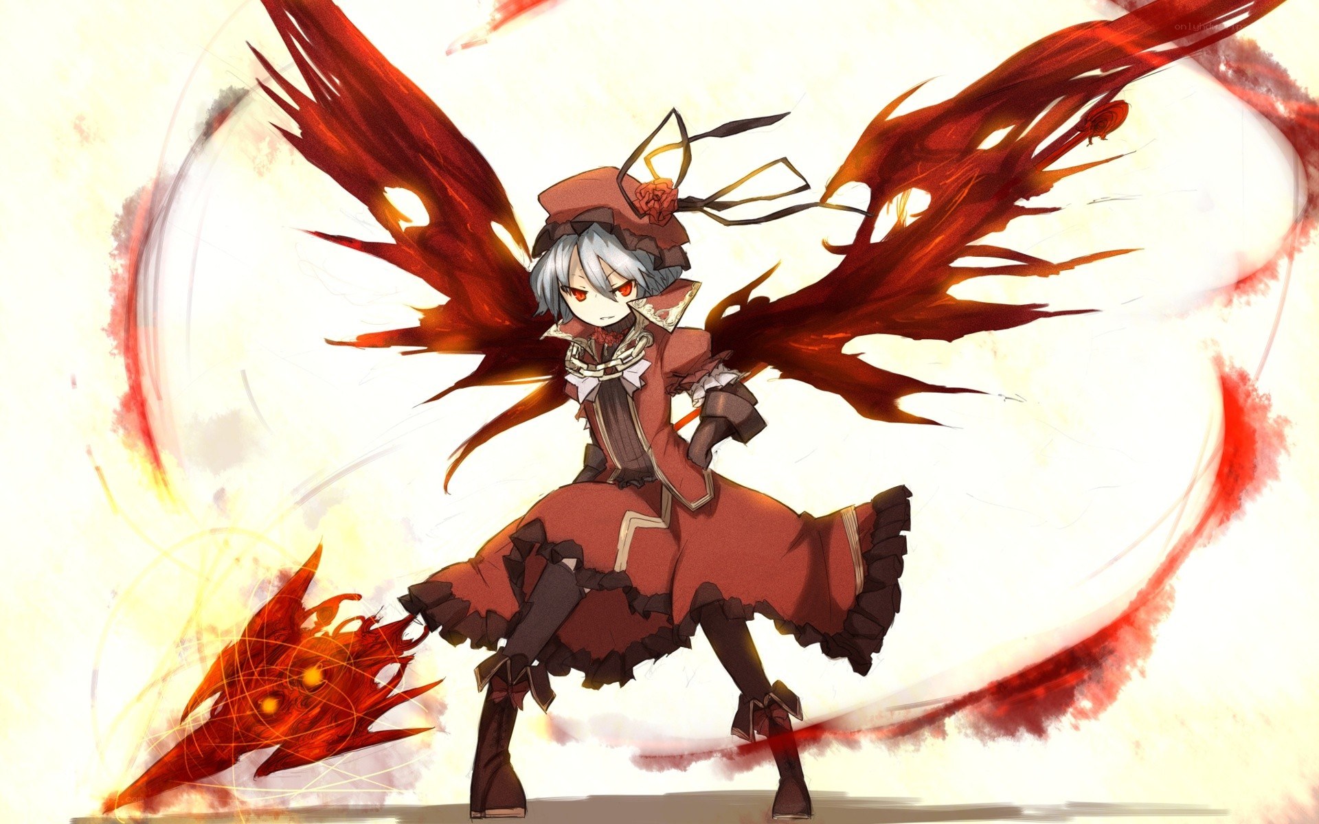 anime character with red wings
