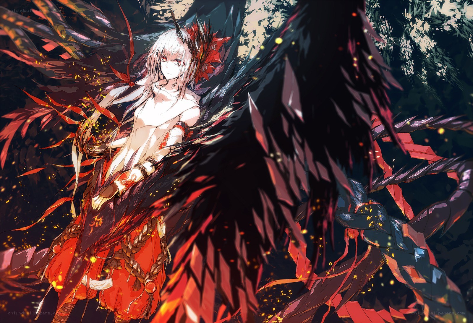 Anime character with red wings
