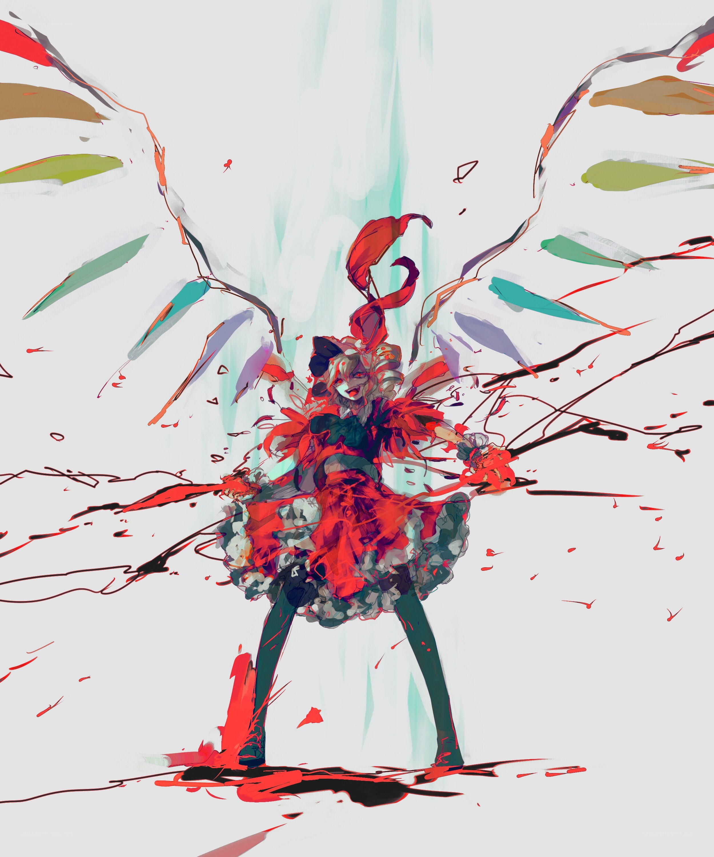 anime character with red wings