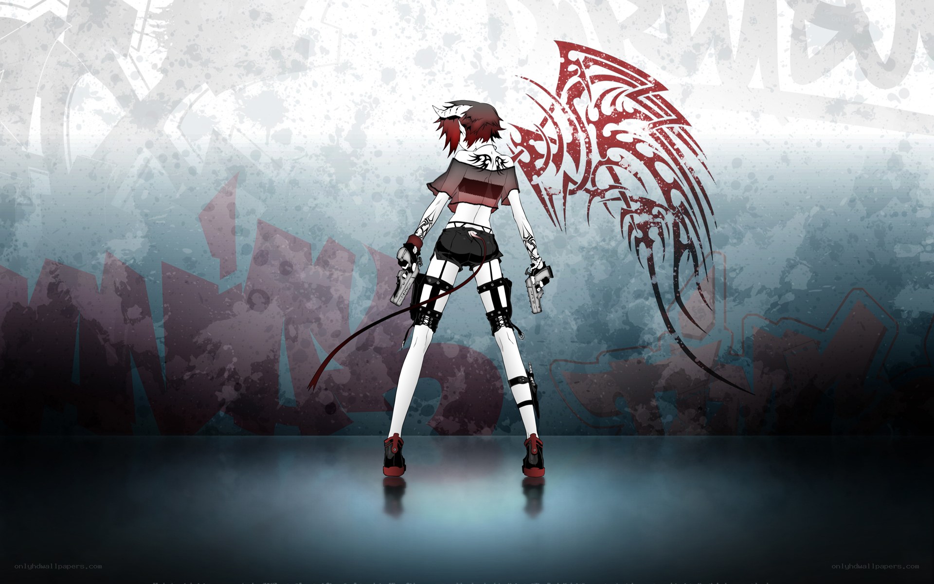 anime character with red wings