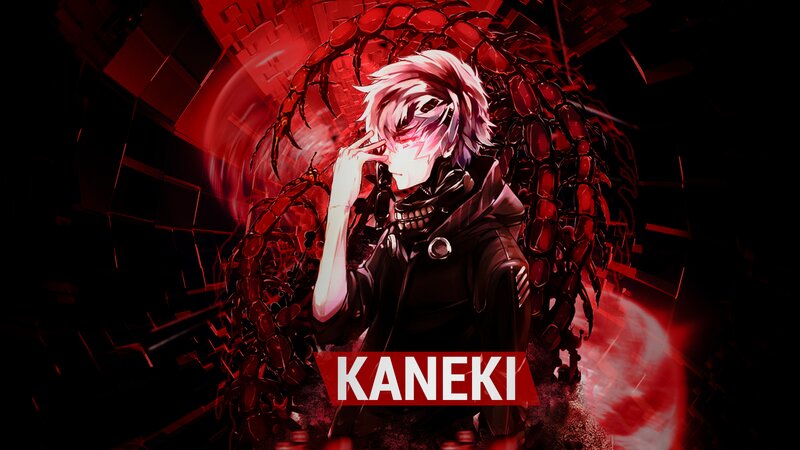 Anime Character with Red Wings — Black, Dramatic, Red Wings