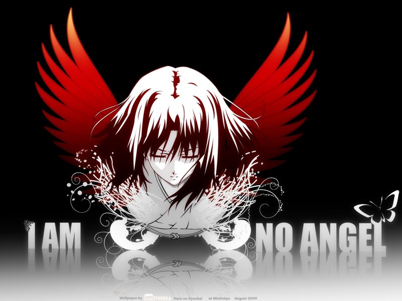 Anime Character with Red Wings — Black