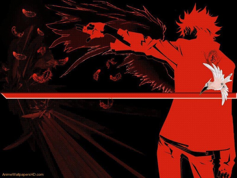 Anime Character with Red Wings — Dramatic