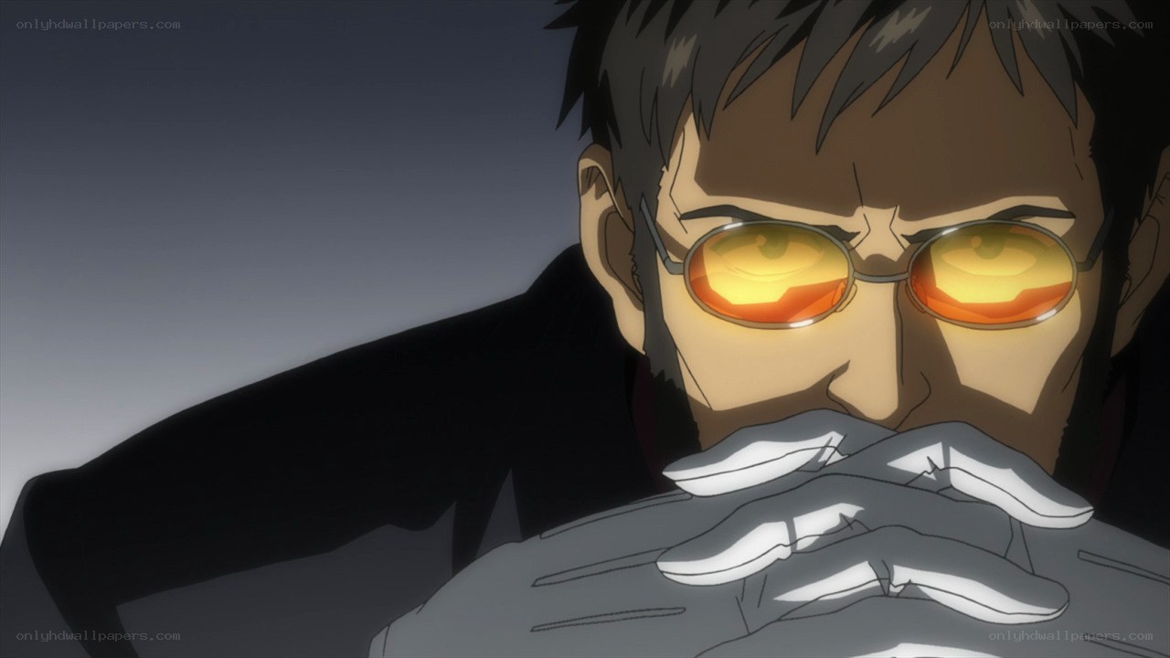 anime character with reflective glasses