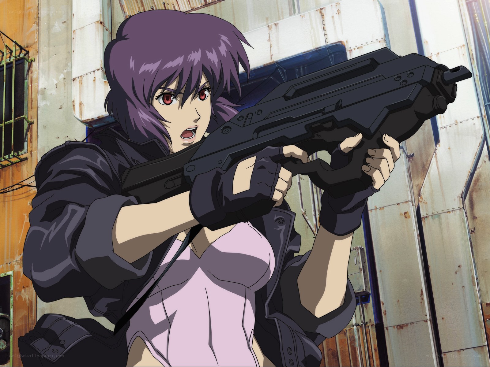 anime character with rifle