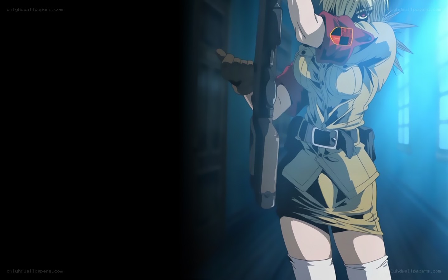 anime character with rifle