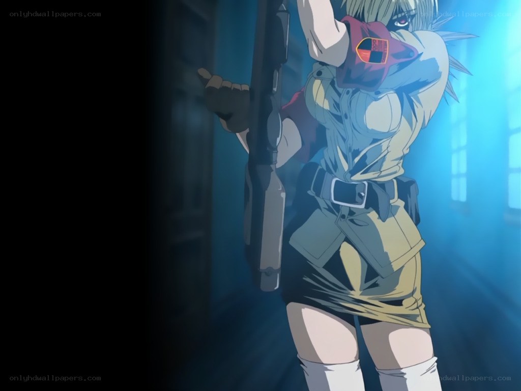 anime character with rifle