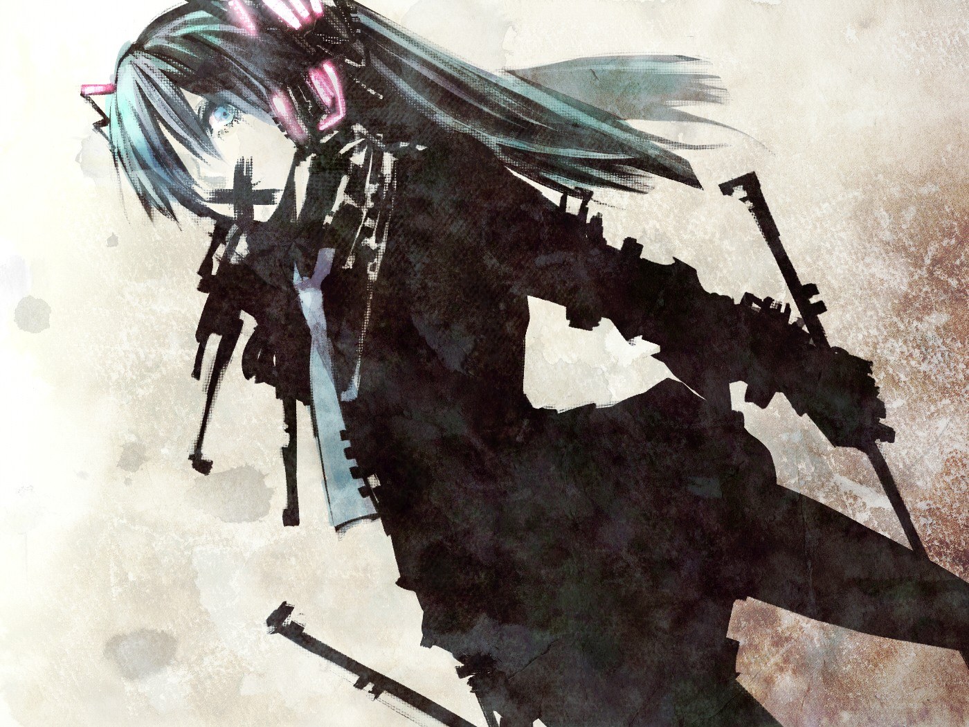 anime character with rifle