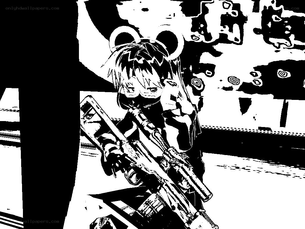 anime character with rifle