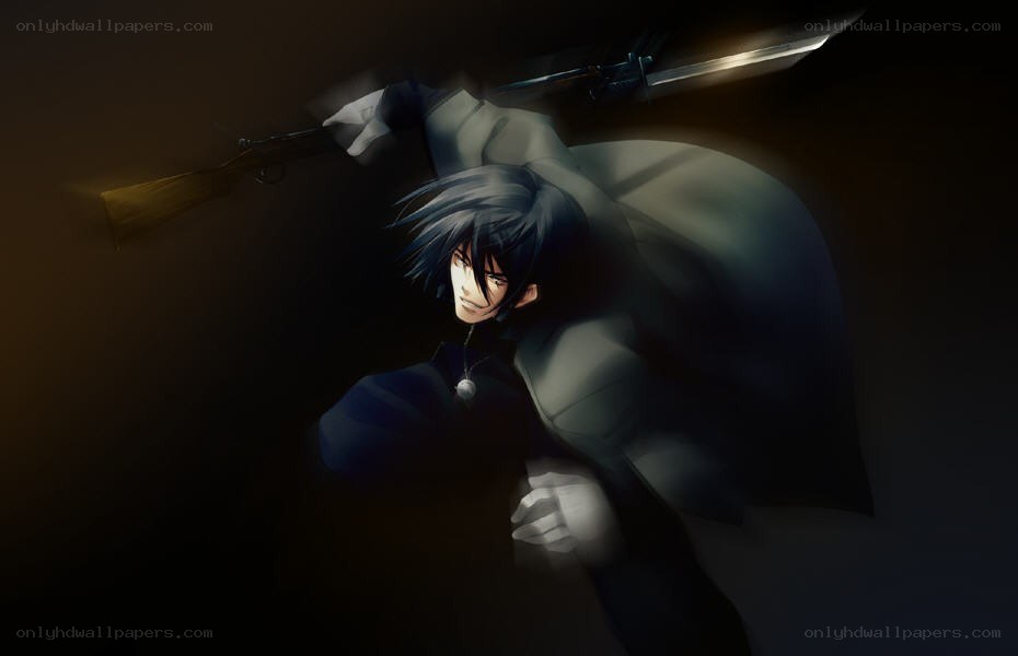 anime character with rifle