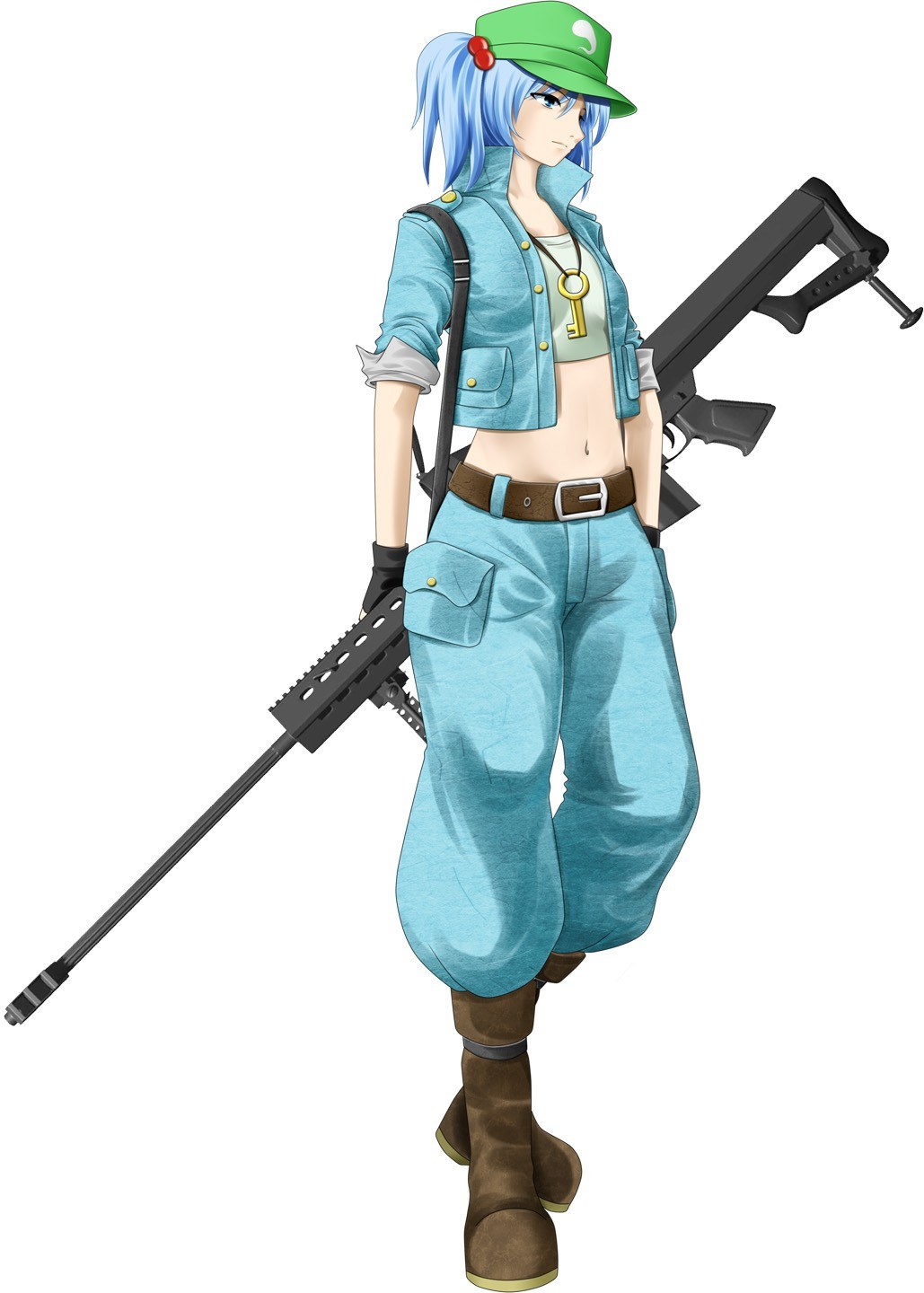 anime character with rifle