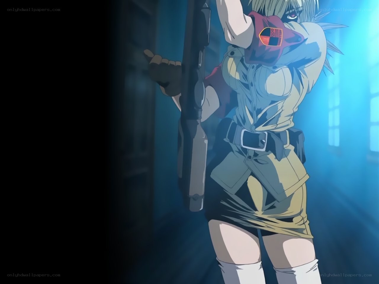 anime character with rifle