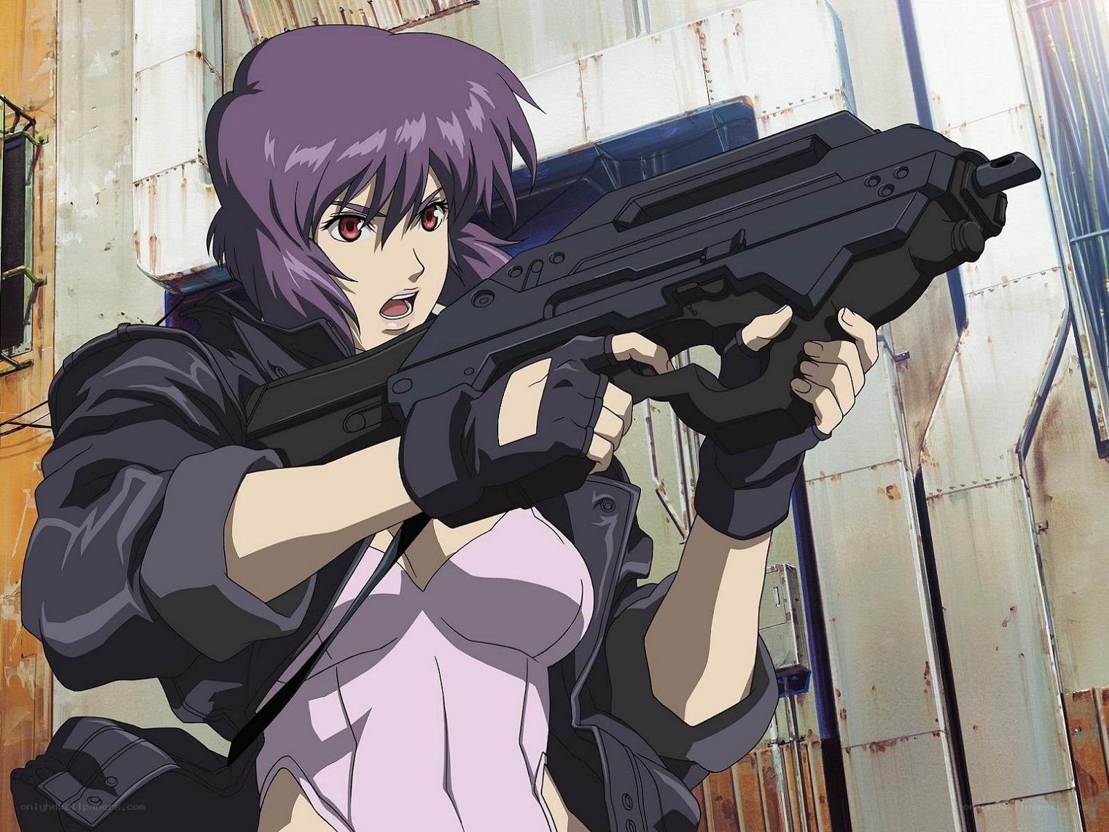 anime character with rifle