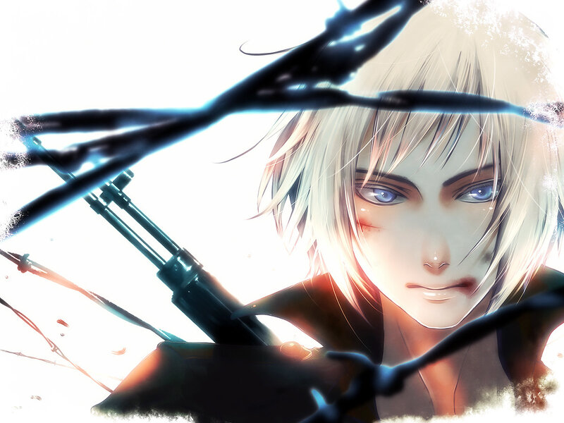 anime character with rifle