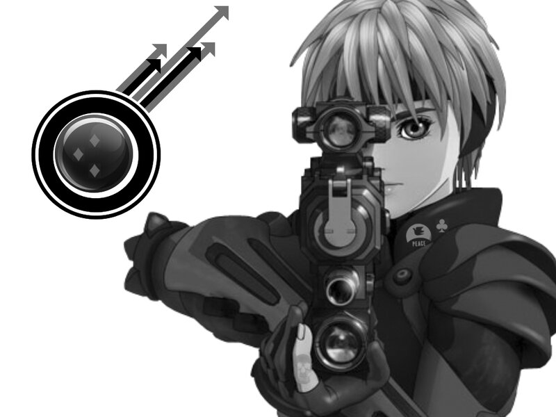 Anime Character with Rifle — Black, Focused