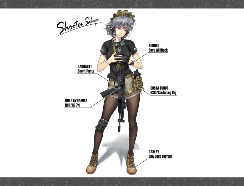 Anime Character with Rifle — Black, Neutral