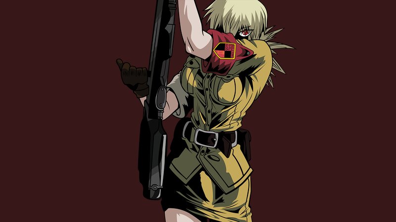 Anime Character with Rifle — Brown