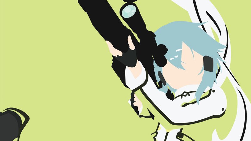Anime Character with Rifle — Green, Focused
