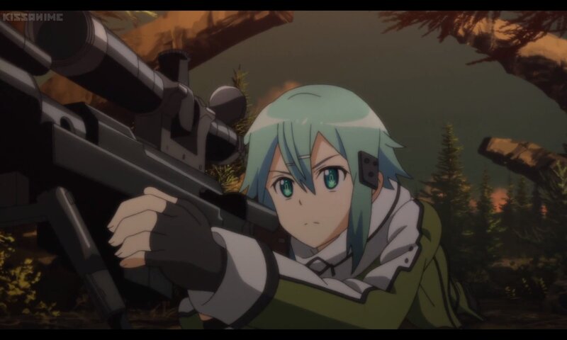 Anime Character with Rifle — Green