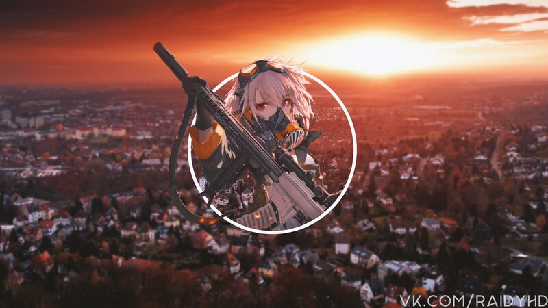 Anime Character with Rifle — Orange