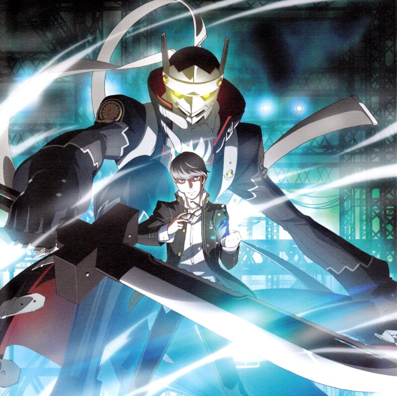 Anime Character with Robot — Blue, Dramatic