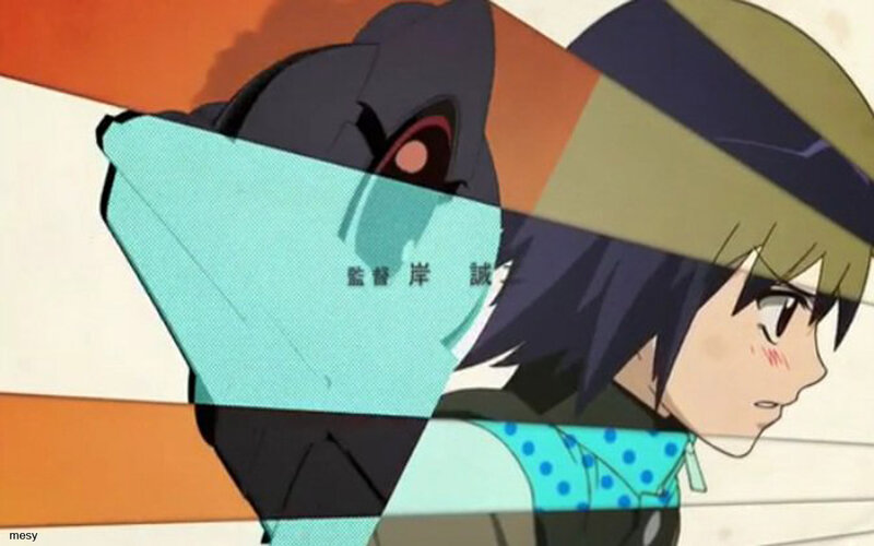 Anime Character with Robot — Blue