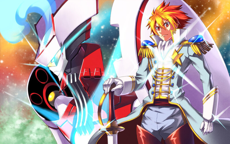 Anime Character with Robot — White