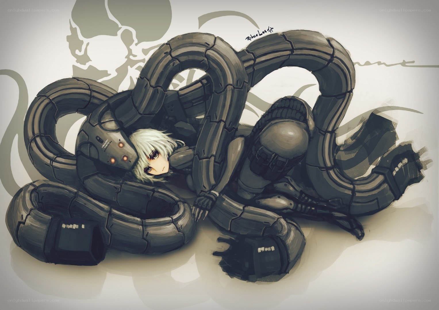 anime character with robotic snake
