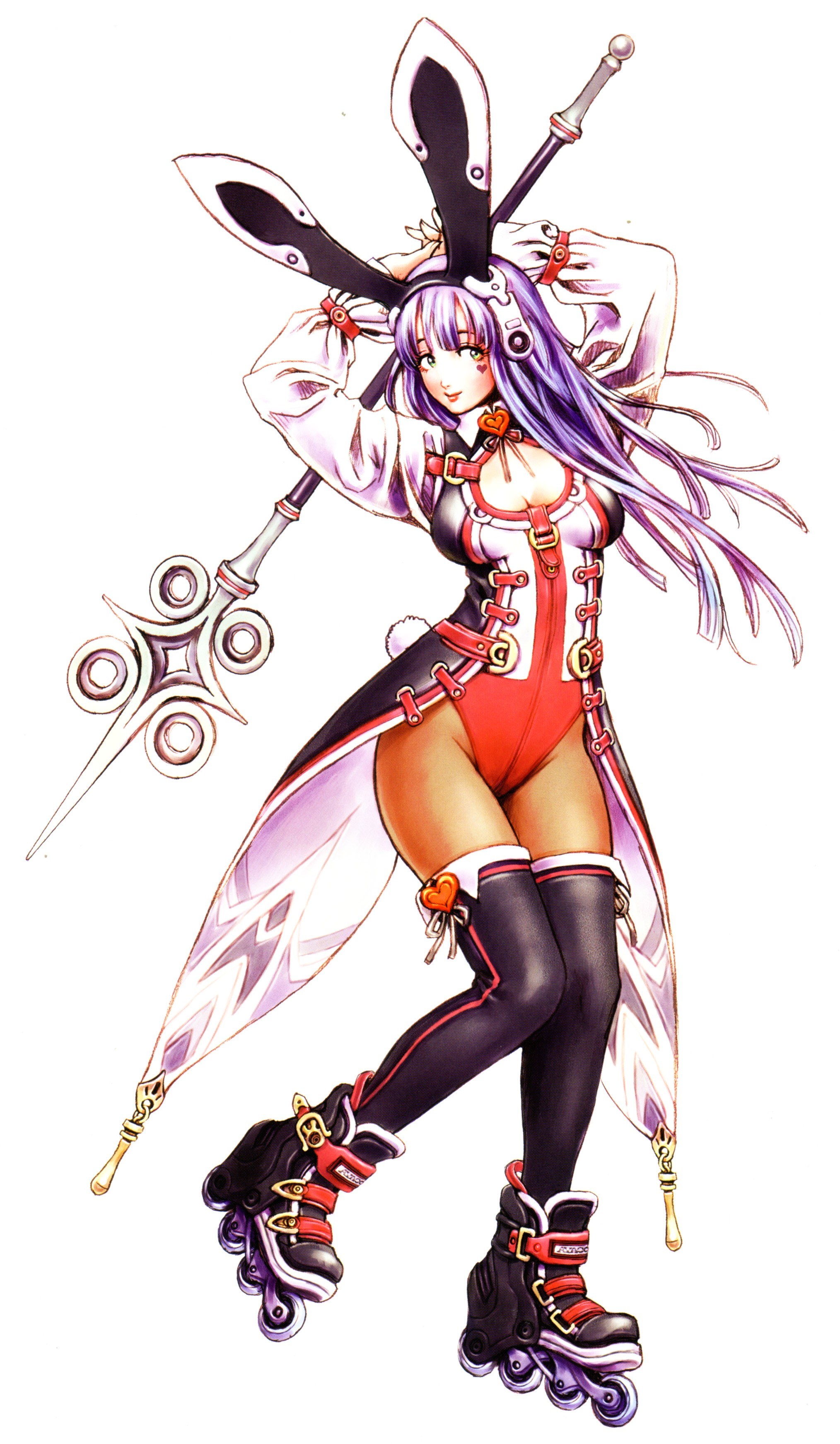 Anime character with roller skates