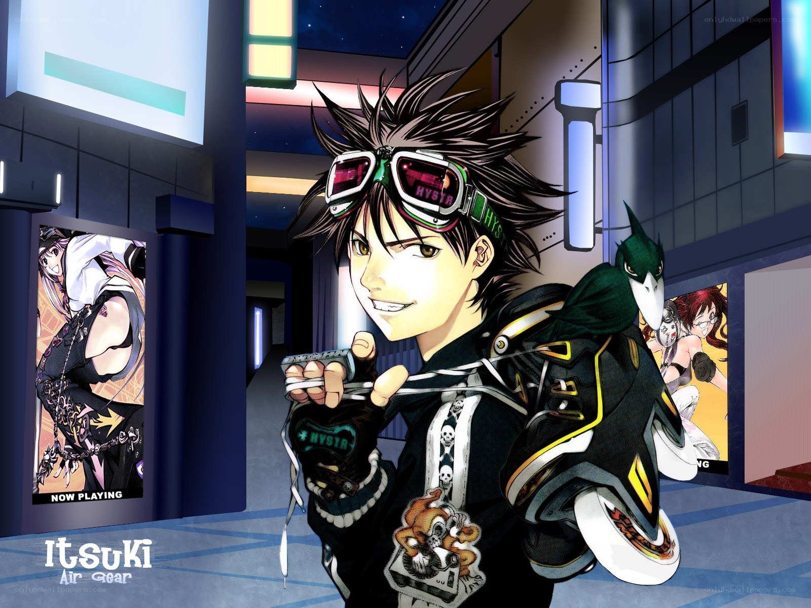 Anime character with roller skates