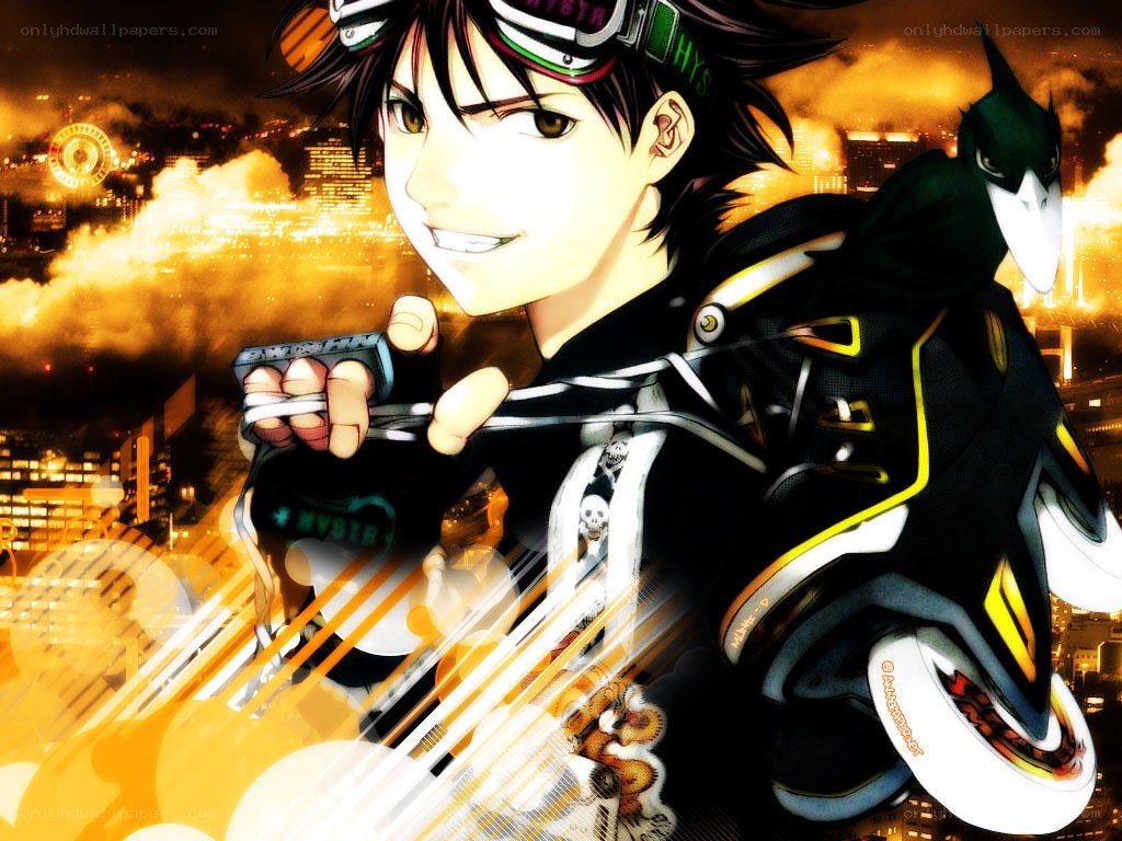 anime character with roller skates