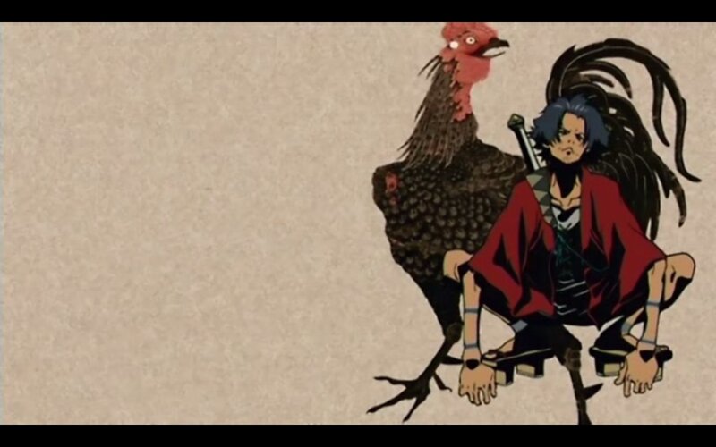 anime character with rooster