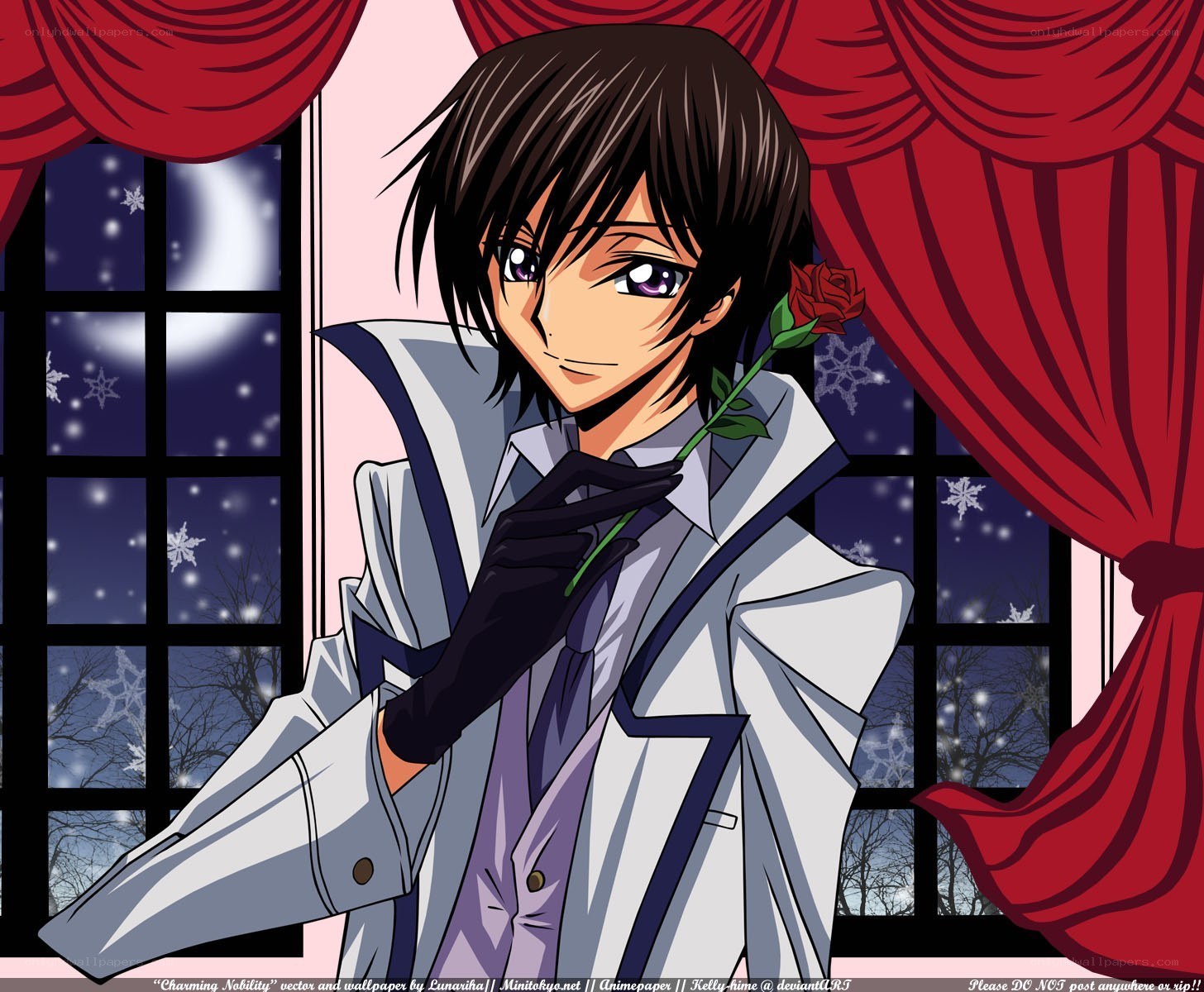 Anime character with rose