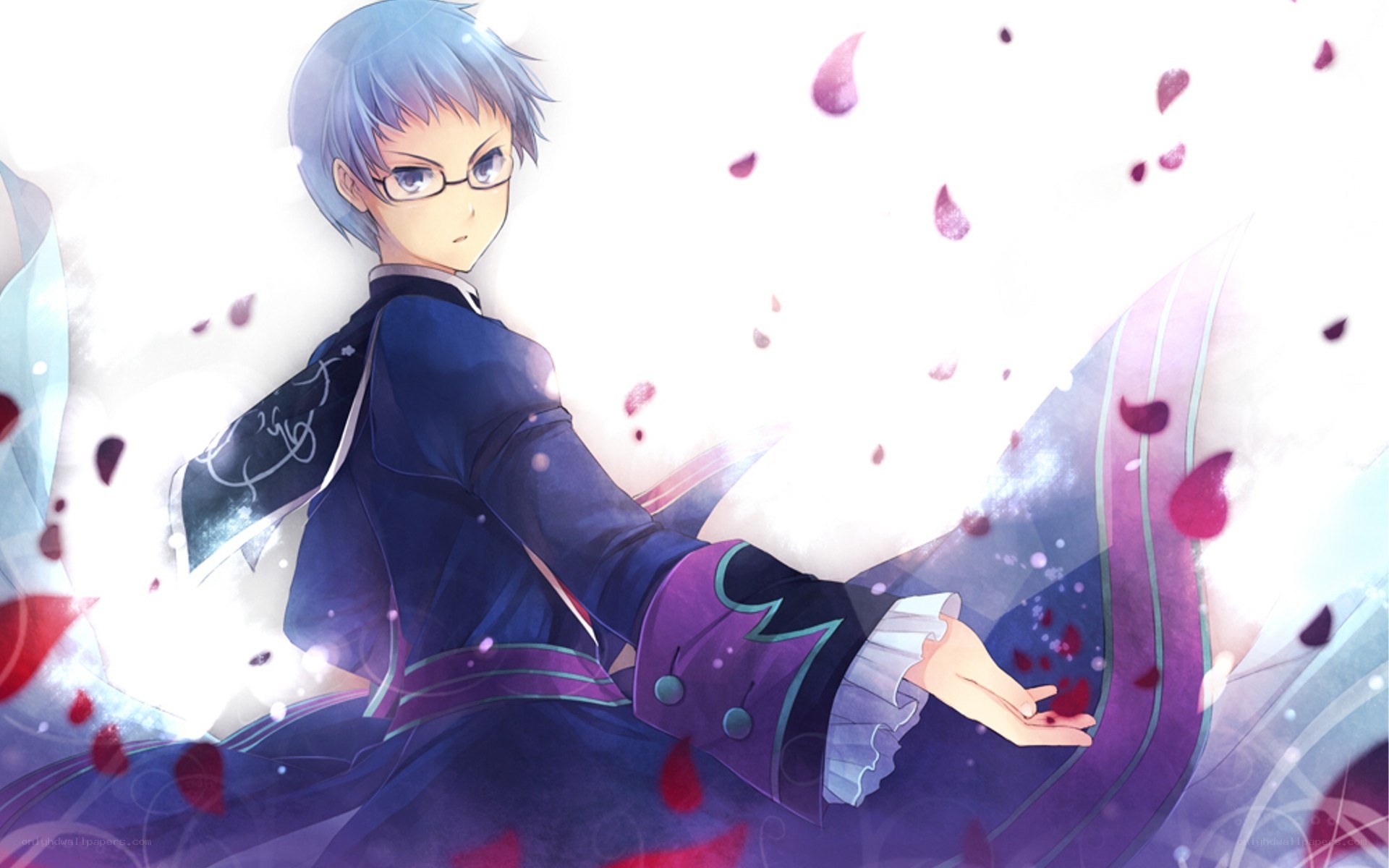 anime character with rose petals