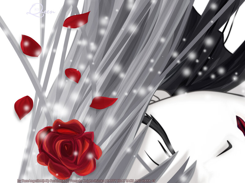 Anime Character with Rose — Red, Dramatic