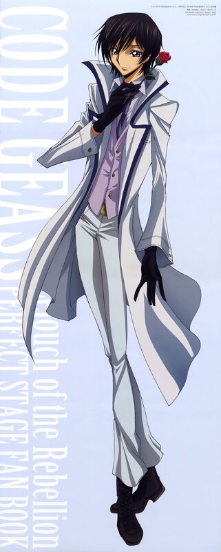 Anime Character with Rose — White