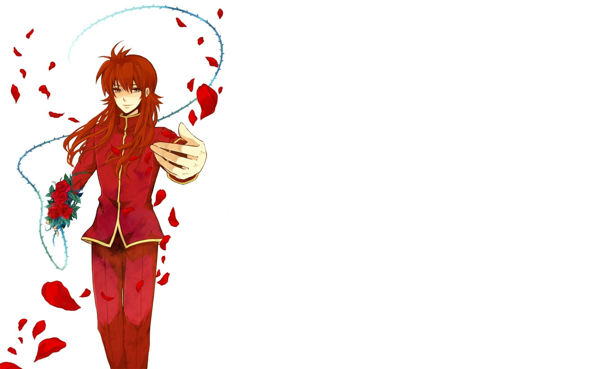 anime character with roses