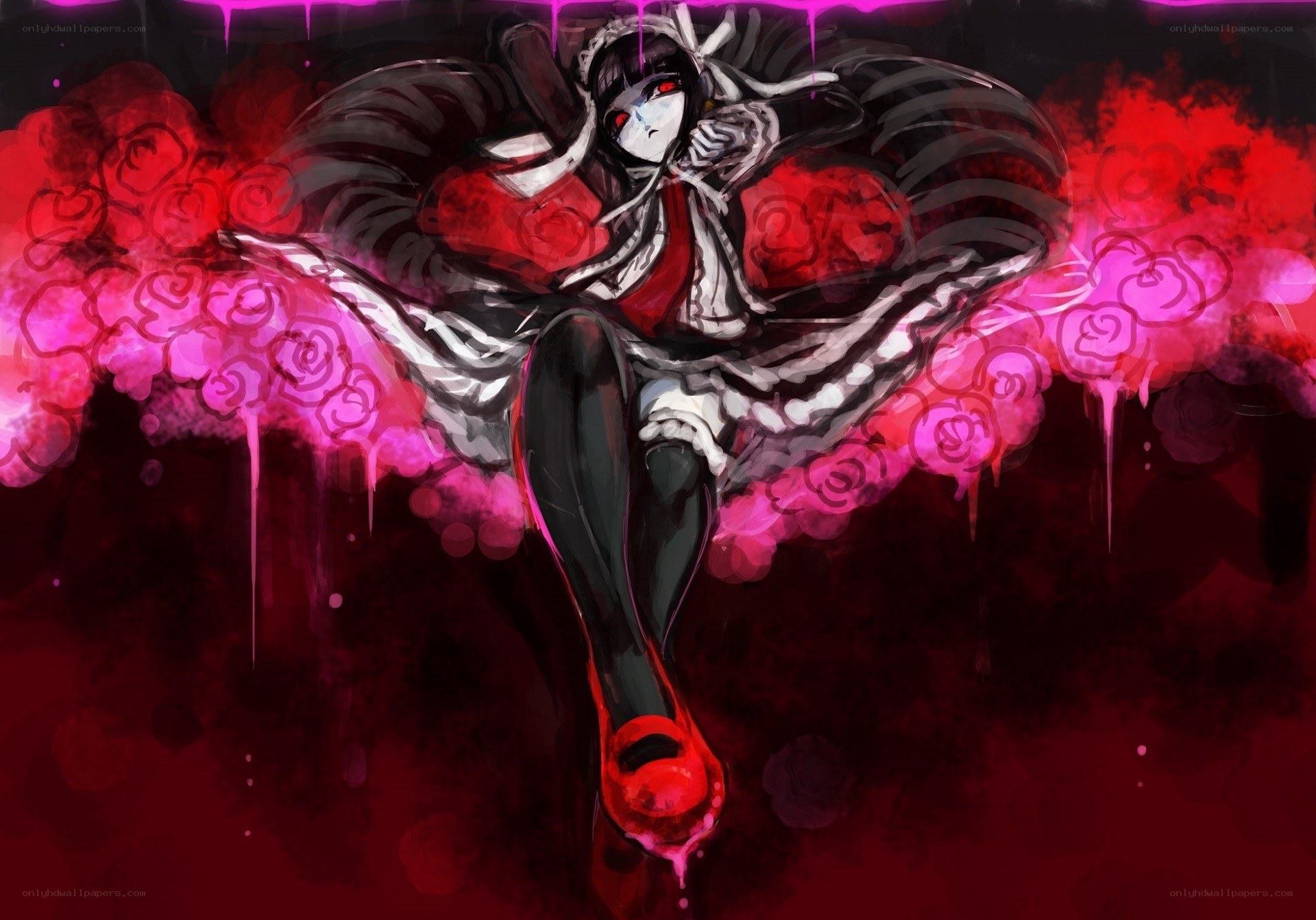 anime character with roses